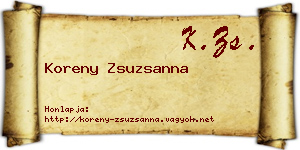 Koreny Zsuzsanna névjegykártya